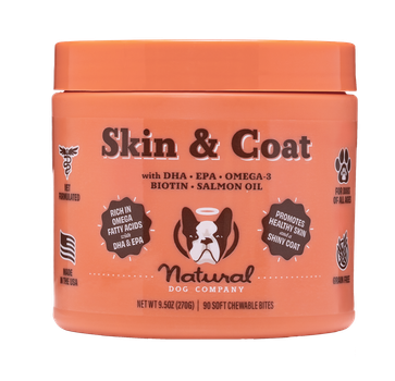 Витаминный комплекс для кожи и шерсти собак Skin&Coat Natural Dog Company 90шт в банке