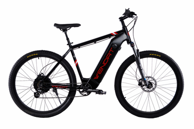 Електровелосипед WENDAT MTB 29" з вбудованою знімною батареєю гідравлічні гальма рама 19" 48V/19Ah/750W Чорно-червоний (WENMTB-294819750-BLRED)