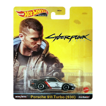 Машинка Premium Hot Wheels Cyberpunk 2077 Porsche 911 Turbo (930) 2022 1:64 HCP04 Black Grey 1шт