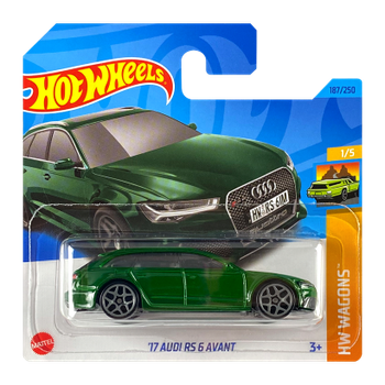 Машинка Базовая Hot Wheels '17 Audi RS 6 Avant Wagons 1:64 HKH69 Green 1шт