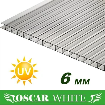Стільниковий полікарбонат Oscar White 2100х6000х6 мм прозорий