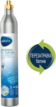 Заправка-обмен баллонов CO2 (425г) BRITA для аппаратов газирования воды, сифонов и содамейкеров СО2