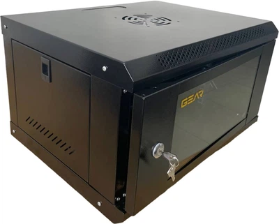 Шкаф серверный настенный с полкой GEAR 12U 19'' 530x400x600 мм Черный (GWMSN-12U)