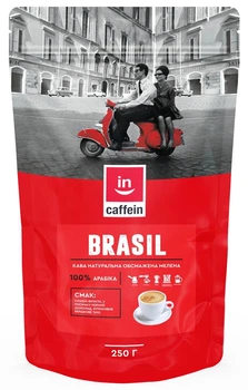 Кофе в зернах Brasil CAFFEIN моносорт, 250 г