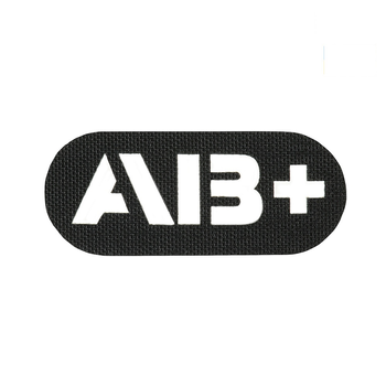 Нашивка M-Tac група крові AB+ наскрізна Laser Cut Black