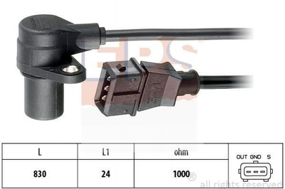 Датчик коленвала EPS 1953296 Opel Zafira, Astra 1238241, 93243251