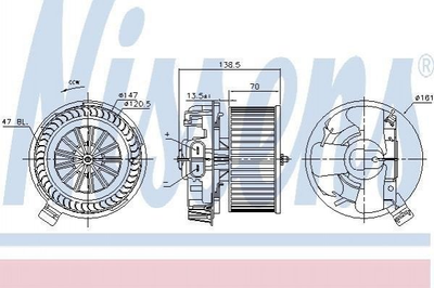 Вентилятор печки NISSENS 87214 Renault Clio 7701062225, 7701062226