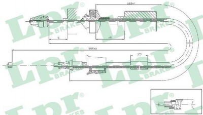 Тросик сцепления LPR C0199C Nissan Kubistar; Renault Kangoo, Clio 3067000QAC