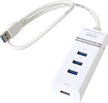 USB-hub Omega USB Type-A do 3 x USB Type-A 4-portowy White (OUH34W)