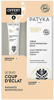 Zestaw do pielęgnacji twarzy Patyka Defence Active Cream Organic Multi-Protection Radiance Multiochronny Krem rozświetlający 50 ml + Żel do skóry wokół oczu 15 ml (3700591969027)