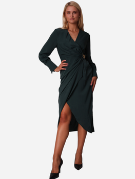 Плаття на запах міді осіннє жіноче Ax Paris DA1608 L Темно-зелене (5063259004002)