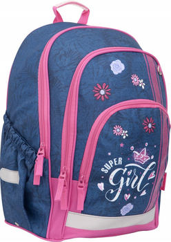 Plecak Hama Jeans Girl z piórnikiem 38 x 26 x 18 cm 15 l Blue (4047443447845)