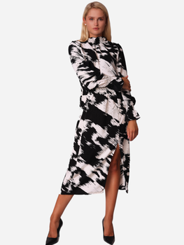 Sukienka midi jesienna damska Ax Paris DA1682 M Czarno-biała (5063259024666)