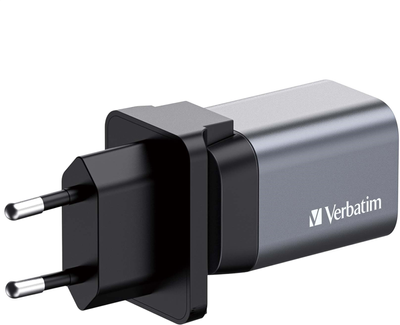 Мережевий зарядний пристрій Verbatim USB A + USB C + EU/UK Adapter 35W Black (VWCGAN35)