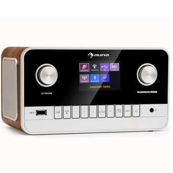 Музична стереосистема, інтернет радіо Auna Connect 100 MKII з Bluetooth, FM, USB, DAB/DAB+, керування пультом або додатком