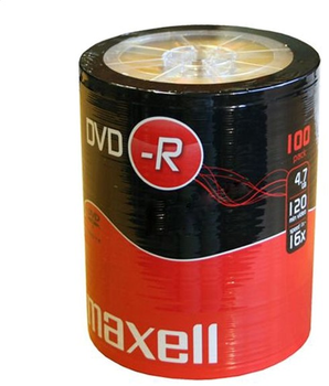Диски Maxell DVD-R 4.7GB 16X Spindle Pack 100 шт (4902580504915)