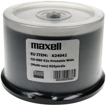 Диски Maxell CD-R 700MB 52X Printable Cake Pro 50 шт (4902580508364)