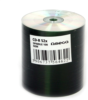 Диски Omega CD-R 700MB 52X Silver OEM Offset Spindle Pack 100 шт (5906737564622)