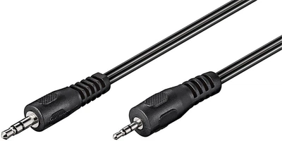 Кабель аудіо-адаптер Goobay Jack 2.5mm 3pin-3.5mm 3pin M/M 2.0m Stereo Nickel Flat чорний(75.05.0459)