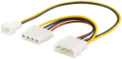 Кабель живлення внутрішній Delock MoleX-FanPower 3p M/M +Molex/F 0.24+0.14m 12V(70.08.3658)