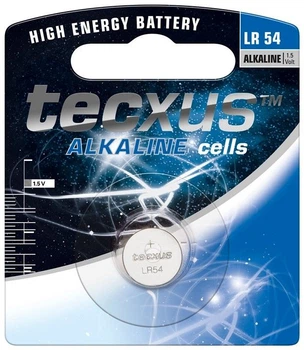 Батарейка Tecxus LR54 75mAh x1шт Alkaline AG10(75.02.3735)