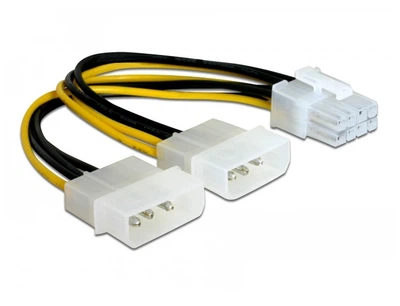 Кабель живлення внутрішній Delock PCIePower 8p-MoleXx2 M/M 0.15m AWG18 Y-кабель(70.08.2397)