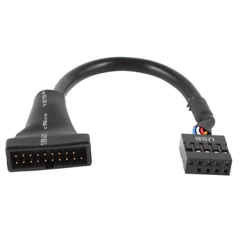 Кабель живлення внутрішній Lucom USB3.0 Pinheader-2.0 M/F (20p-9pin) 0.15m чорний(62.04.3455)