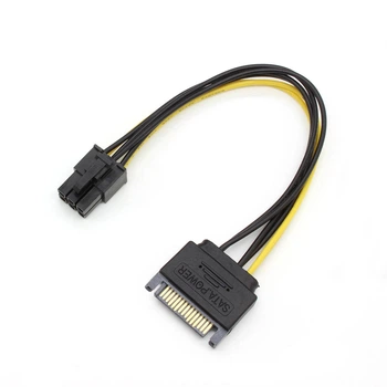 Кабель живлення внутрішній Lucom PCIePower 6p-SATA 15p M/M 0.20m(62.09.8084)