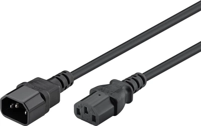Кабель живлення пристроїв Lucom IEC(C13)-(C14) 0.5m жила 0.75mm D=6.5mm 10A Cu чорний(84.00.7056)