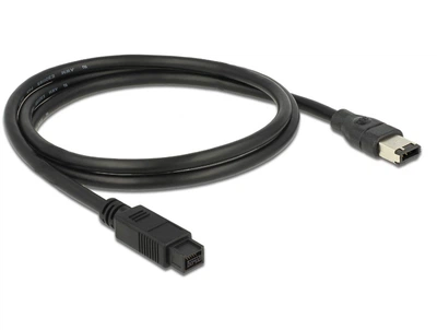 Кабель відео-сигнальний Delock FireWire 9p-6p M/M 1.0m AWG24+28 D=6.0mm 400Mbps чорний(70.08.2595)