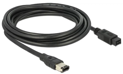 Кабель відео-сигнальний Delock FireWire 9p-6p M/M 3.0m AWG24+28 D=6.0mm 400Mbps чорний(70.08.2597)