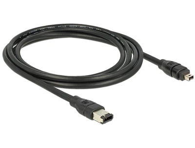 Кабель відео-сигнальний Delock FireWire 4p-6p M/M 1.8m AWG28 D=5.5mm 400Mbps чорний(70.08.2577)