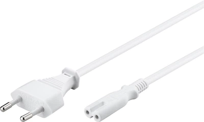 Кабель живлення пристроїв Lucom IEC(EuroPlug)-(C7)Euro8 M/M 5.0m 0.75mm D=6.0mm білий(84.00.7214)
