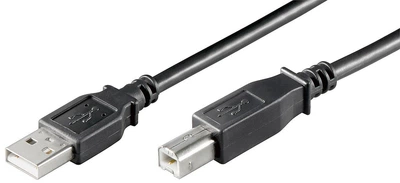 Кабель принтера Goobay USB2.0 A-B M/M 0.25m 2xShielded AWG24+28 D=4.5mm Cu чорний(75.09.5129)