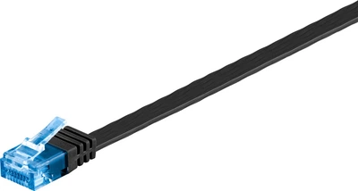 Патч-корд Goobay RJ45 UTP6a 10.0m patch AWG30 Flat OD 1.5x6.0mm Cu чорний(75.09.6367)