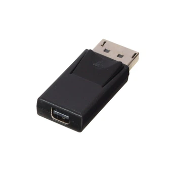 Перехідник відео Lucom DisplayPort-mini M/F адаптер v1.2 4K@60Hz Nickel чорний(62.01.3132)