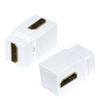 Перехідник відео Lucom HDMI F/F (Keystone) адаптер v2.0 4K@60Hz 90° вбік білий(62.09.8134)