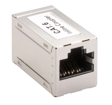 Перехідник мережевий Lucom RJ45 UTP6 F/F адаптер Coupler Metal Gold PoE+ металік(62.09.8183)