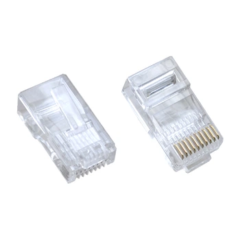Роз'єм Lucom RJ50 10pin-конектор UTP 10P10C Round (1шт) прозорий(62.01.3183)