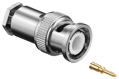 Роз'єм Lucom BNC/50ohm-конектор /M нарізний RG58/U Gold срібний(62.09.8320)