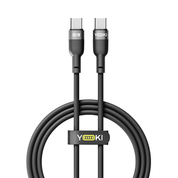 Кабель для зарядки и обмена данными USB YOKI YK-SI50 SILICONE Series Type-C to Type-C 60W (3A/20V), 1.2 метра, Черный