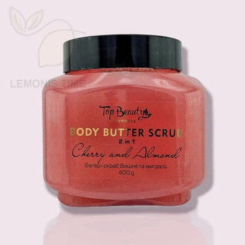 Цукровий батер-скраб для тіла 2 в 1 Вишня та Мигдаль Top Beauty Body Butter Scrub Cherry and Almond 2 in 1 400 г
