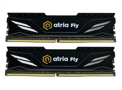 Пам'ять 8Gb x 2 (16Gb Kit) ddr4, 3200 MHz, Atria Fly, Black, 18-22-22-42, 1.35v, з радіатором (uat43200cl18bk2/16)