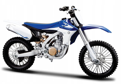 Металева модель мотоцикла Yamaha YZ450F 1:12 Біло-синя (5902596682897)