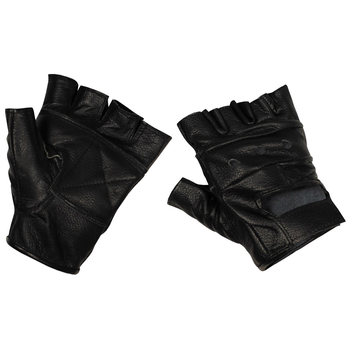 Беспалые кожаные перчатки MFH «Deluxe» Black, XL