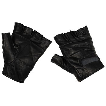 Безпалі шкіряні рукавиці MFH «Deluxe» Black, XXL