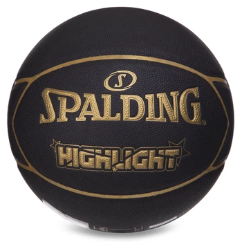 Мяч баскетбольный № 7 SPALDING HIGHLIGHT черный 76869Y