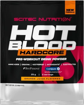 Предтренировочный комплекс Scitec Nutrition Hot Blood Hardcore порошок 25 г Апельсиновый сок (5999100033207)