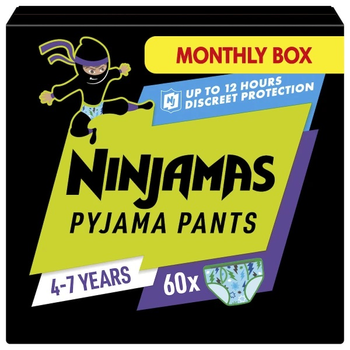 Pieluchy - majtki Pampers Ninjamas Pyjama Boy 4-7 lat (17-30 kg) 60 szt (8006540630464)
