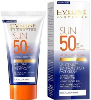 Солнцезащитный крем для лица Eveline Отбеливающий SPF 50 50 мл (5907609380906)